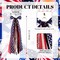 Patriotic Wreath Bow – 27.5" Red, White & Blue 8-Layer Wired Ribbon, Clip-On Stars & Stripes Bow for Memorial Day, Veterans Day & Independence Day Front Door Decor